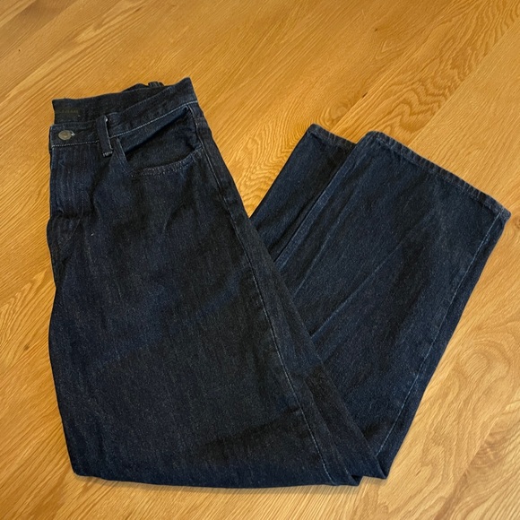 Uniqlo Wide Straight Jeans - Dark Wash - Picture 1 of 9